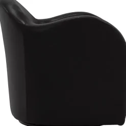 Discount Kirklands Home Max Faux Leather Swivel Club Accent Chair Black