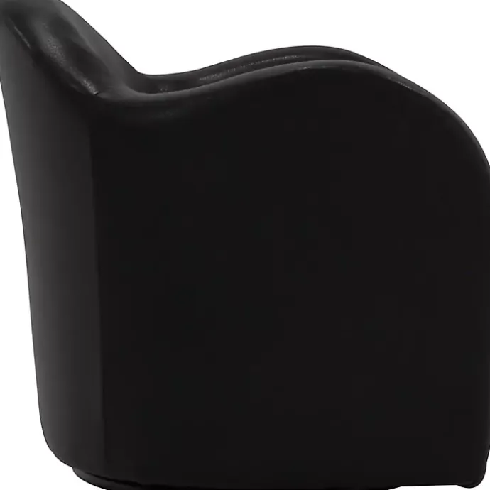 Discount Kirklands Home Max Faux Leather Swivel Club Accent Chair Black