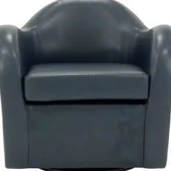 Discount Kirklands Home Max Faux Leather Swivel Club Accent Chair Blue