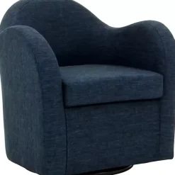 New Kirklands Home Max Navy Swivel Club Accent Chair Blue
