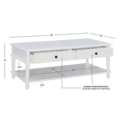 Online Kirklands Home McGhie 2-Drawer Coffee Table White