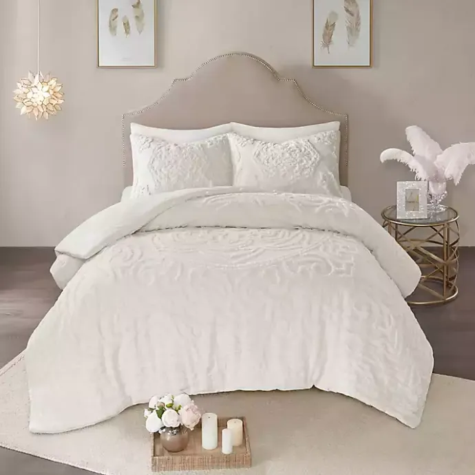 New Kirklands Home Medallion California King 3-pc. Comforter Set White