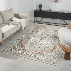Online Kirklands Home Medallion Ivory Rust Area Rug, 3x6