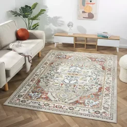 Online Kirklands Home Medallion Ivory Rust Area Rug, 3x6