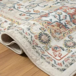 Kirklands Home Medallion Rust Area Rug, 5x7 Ivory