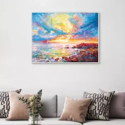 Sale Kirklands Home Mediterranean Sunset Framed Canvas Art Print