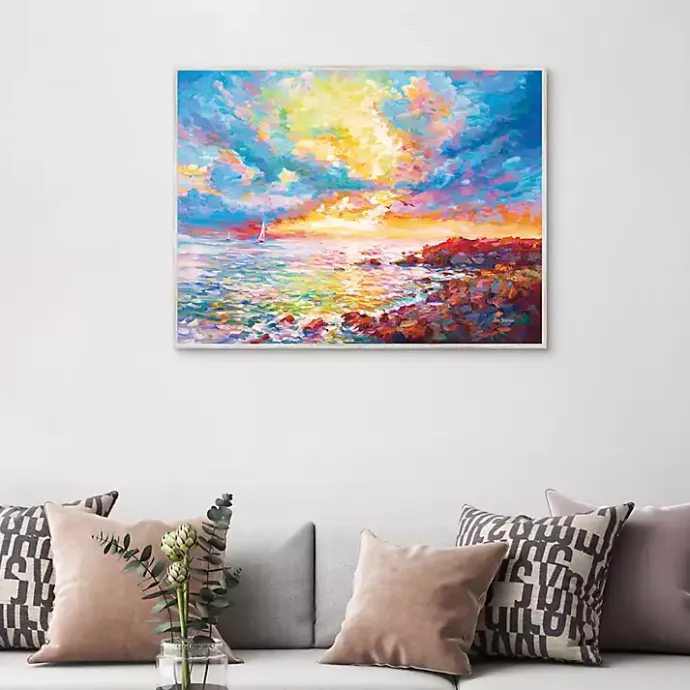 Sale Kirklands Home Mediterranean Sunset Framed Canvas Art Print