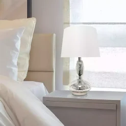 Online Kirklands Home Mercury Glass Curvy Table Lamp White