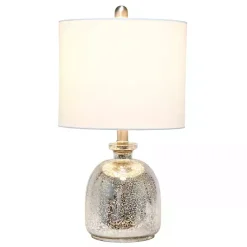 Online Kirklands Home Mercury Hammered Glass Shade Table Lamp White