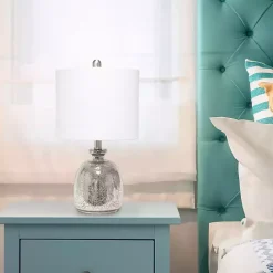 Online Kirklands Home Mercury Hammered Glass Shade Table Lamp White