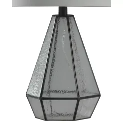 Best Kirklands Home Metal and Seeded Glass Cage Table Lamp White