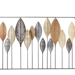 Hot Kirklands Home Metal and Wood Leaf Stems Wall Plaque Multi