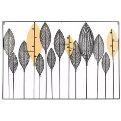 Hot Kirklands Home Metal and Wood Leaf Stems Wall Plaque Multi