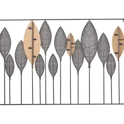 Hot Kirklands Home Metal and Wood Leaf Stems Wall Plaque Multi