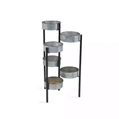 Outlet Kirklands Home Metal and Wood 6-Pot Folding Plant Stand