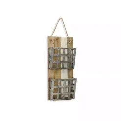 Best Kirklands Home Metal and Wood 2-Tier Mail Holder Wall Plaque
