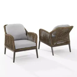 Sale Kirklands Home Metal Rope Outdoor Chairs with Cushions, Set of 2