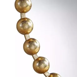 Best Kirklands Home Metallic Foiled Beaded Wall Mirror, 27 in. Gold