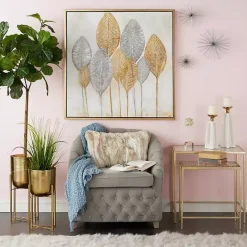 New Kirklands Home Metallic Planters with Stands, Set of 2 Gold
