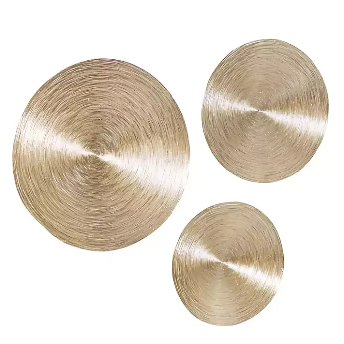 Clearance Kirklands Home Metallic Plates Wall Sculptures, Set of 3 Gold