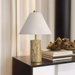 Online Kirklands Home Metallic Gold Textured Table Lamp Ivory