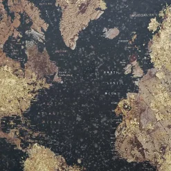 Best Kirklands Home Metallic Gold World Map Framed Art Print