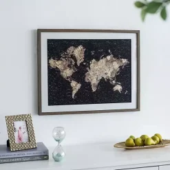 Best Kirklands Home Metallic Gold World Map Framed Art Print