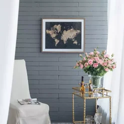 Best Kirklands Home Metallic Gold World Map Framed Art Print