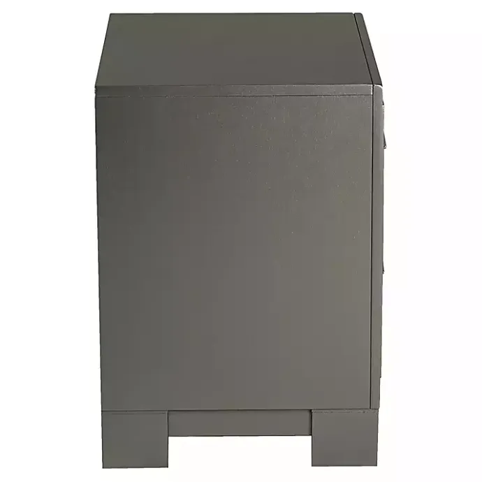 Kirklands Home Metallic Wood Jovan Nightstand Gray
