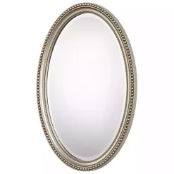 Discount Kirklands Home Metallic Silver Beaded Edge Oval Mirror