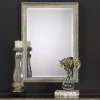 Online Kirklands Home Metallic Silver Textured Frame Wall Mirror