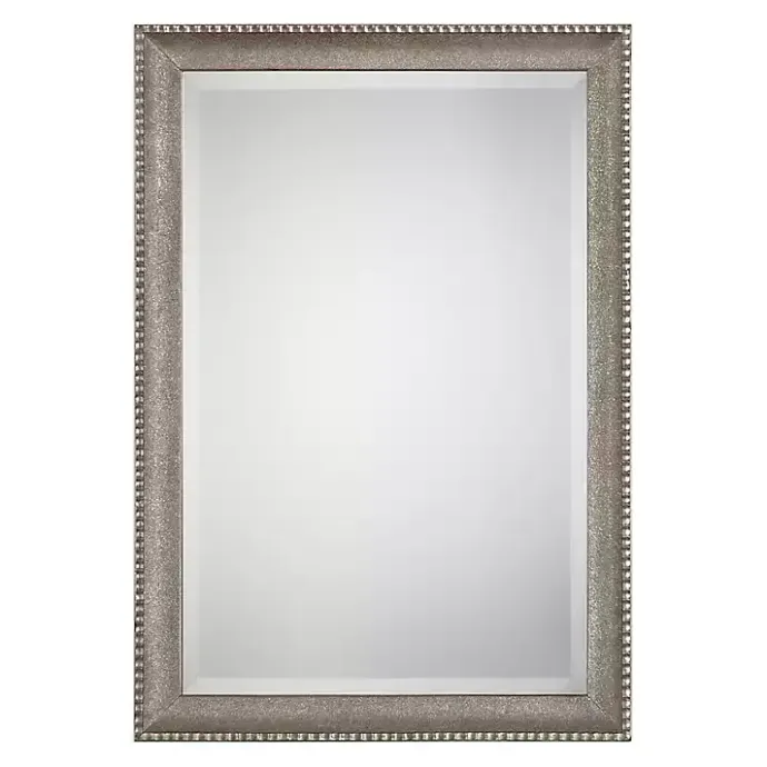 Online Kirklands Home Metallic Silver Textured Frame Wall Mirror