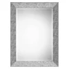 Kirklands Home Metallic Silver Textured Frame Wall Mirror