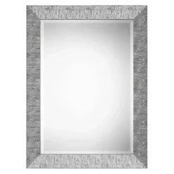 Kirklands Home Metallic Silver Textured Frame Wall Mirror