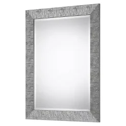 Kirklands Home Metallic Silver Textured Frame Wall Mirror