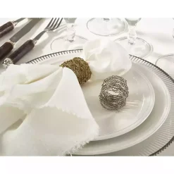 Sale Kirklands Home Metallic Silver Wire Napkin Rings, Set of 4