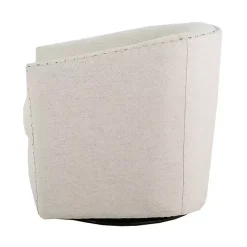 Online Kirklands Home Metro Club Natural Swivel Chair with Nailhead Trim Ivory