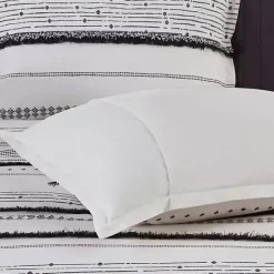 New Kirklands Home Mia White Striped 3-pc. King Comforter Set