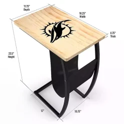 Kirklands Home Miami Dolphins Wood C-Table Tan