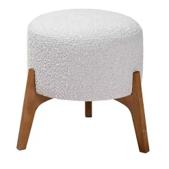 Clearance Kirklands Home Mid-Century Modern Boucle Ottoman Gray