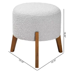 Clearance Kirklands Home Mid-Century Modern Boucle Ottoman Gray