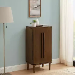 Sale Kirklands Home Mid-Century Modern Walnut Jewelry Armoire Brown