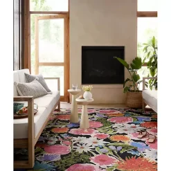 Discount Kirklands Home Midnight Garden Party Indoor/Outdoor Rug, 7x11