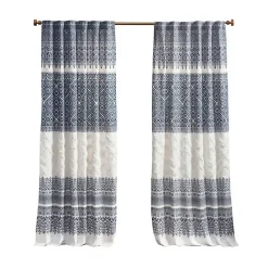 Online Kirklands Home Mila Horizontal Stripe Curtain Panel, 84 in. Blue