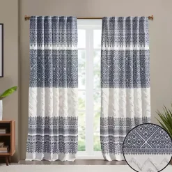 Online Kirklands Home Mila Horizontal Stripe Curtain Panel, 84 in. Blue