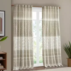 Online Kirklands Home Mila Horizontal Stripe Curtain Panel, 84 in. Tan