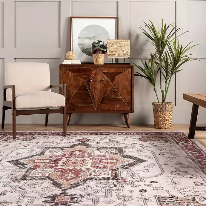 Best Kirklands Home Miley Traditional Medallion Washable Area Rug, 5x8