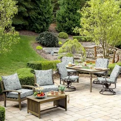 Outlet Kirklands Home Millennial Leaf Luxe Outdoor Dining Chair Cushion White
