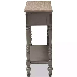 New Kirklands Home Mindi Wood Rustic Farmhouse Console Table Gray