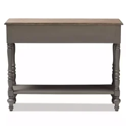 New Kirklands Home Mindi Wood Rustic Farmhouse Console Table Gray